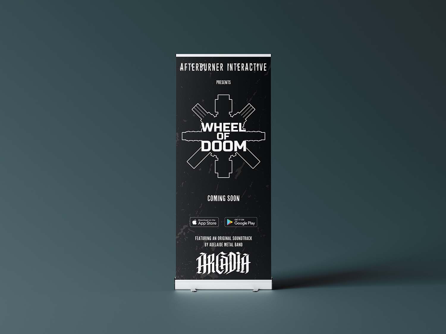 Wheel of doom banner against a teal background